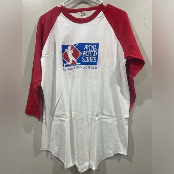 Vtg Hughes Aircraft Company GSG Employee Referral Sweepstakes Baseball Shirt -XL